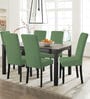 Green Polycotton Solid 14x18 Inches Chair Covers (Pack of 6)