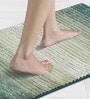 Green Polyester 32X20 Inches Anti-Skid  Bath Mat