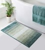 Green Polyester 32X20 Inches Anti-Skid  Bath Mat