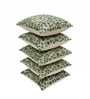 Green Polyester Abstract 16x16 inches Cushion Covers Set of 5