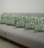 Green Polyester Abstract 18x18 inches Cushion Covers Set of 5