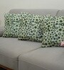 Green Polyester Abstract 20x20 inches Cushion Covers Set of 3