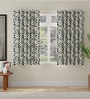 Green Polyester Abstract 5ft Room Darkening Eyelet Window Curtains (2 Pc)