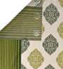 Green Abstract Polyester 5 Ft Semisheer Eyelet Window Curtains (Set of 2)