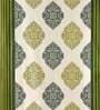 Green Abstract Polyester 5 Ft Semisheer Eyelet Window Curtains (Set of 2)
