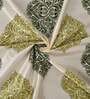 Green Abstract Polyester 5 Ft Semisheer Eyelet Window Curtains (Set of 2)