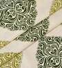 Green Abstract Polyester 5 Ft Semisheer Eyelet Window Curtains (Set of 2)