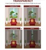 Green Polyester Abstract 7ft Blackout Eyelet Door Curtains
