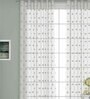 Green Abstract Polyester 7 Ft Sheer Eyelet Door Curtain