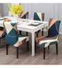 Green Polyester Abstract Stretchable Chair Cover (1Pc)