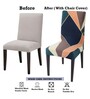 Green Polyester Abstract Stretchable Chair Cover (1Pc)