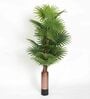 Polyester Green Bottle Fan Without Pot Artificial Plants