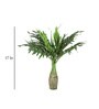 Green Polyester Artificial Bottle Palm Plant Without Pot
