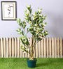 Green Polyester Artificial Frangipani Plant With Pot