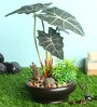 Green Polyester Artificial Plant With pot