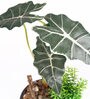 Green Polyester Artificial Plant With pot