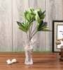 Green Polyester Artificial Rubber Plant Without Pot