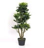 Polyester Green Schefflera With Pot Artificial Plants