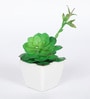 Green Polyester Artificial Succulent Bonsai with Ceramic Pot