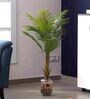 Green Polyester Artificial Tropical Palm Plant with Pot