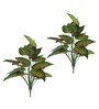 Green Polyester Beautiful Artificial Money Plant with Big Leaves without Pot, Set of 2