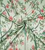 Green Floral Polyester 5 Ft Light Filtering Eyelet Window Curtain