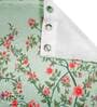 Green Floral Polyester 9 Ft Light Filtering Eyelet Door Curtain