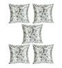 Green Floral Polyester Blend 16 x 16 Inches Cushion Covers (Set of 5)