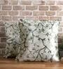 Green Floral Polyester Blend 24 x 24 Inch Cushion Covers (Set of 2)