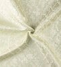 green Polyester Blend Geometric 7ft Light Filtering Eyelet Door Curtain