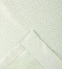 green Polyester Blend Geometric 8ft Light Filtering Eyelet Long Curtain