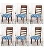 Green Printed Polyester Blend 16x20 Inches Chair Covers (Set of 6)