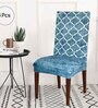 Green Printed Polyester Blend 14x38 Inches Chair Covers (Pack of 4)