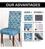 Blue Trellis Printed Polyester Blend 14x38 Inch Chair Covers (Set of 6)