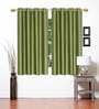 Green Solid Polyester 5 Ft Light Filtering Eyelet Window Curtains (Set of 2)