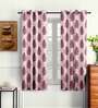 Red Traditional Polyester 5 Ft Semisheer Eyelet Window Curtains (Set of 2)