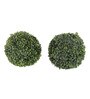 Green Polyester Eucalyptus Boxwood Artificial Ball Grass (Set of 2)