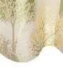 Gold Floral Polyester 7 Ft Light Filtering Eyelet Door Curtain