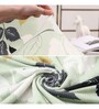 Green Polyester Floral Stretchable Chair Covers (Pack of 4)