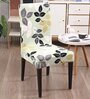 Green Polyester Floral Stretchable Chair Covers (Pack of 4)