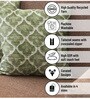 Green Polyester Floral 16x16 inches Cushion Covers Set of 2