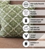 Green Polyester Floral 16x16 inches Cushion Covers Set of 3