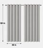 Green Polyester Floral Light Filtering Eyelet 5 Feet Window Curtains (2 Pc)