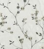 Green Floral Polyester 7 Ft Sheer Eyelet Door Curtain