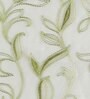 Green Floral Polyester 7 Ft Sheer Eyelet Door Curtain