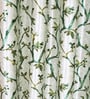 Green Polyester Floral Light Filtering Eyelet 9 Feet Door Curtains (2 Pc)