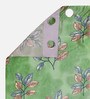 Green Polyester Floral Light Filtering Eyelet 9 Feet Door Curtains (2 Pc)