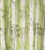 Green Polyester Floral Light Filtering Eyelet 9 Feet Door Curtains (2 Pc)