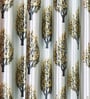 Green Polyester Floral Light Filtering Eyelet 9 Feet Door Curtains (2 Pc)