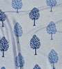 Blue Floral Polyester 5 Ft Semisheer Eyelet Window Curtains (Set of 2)
